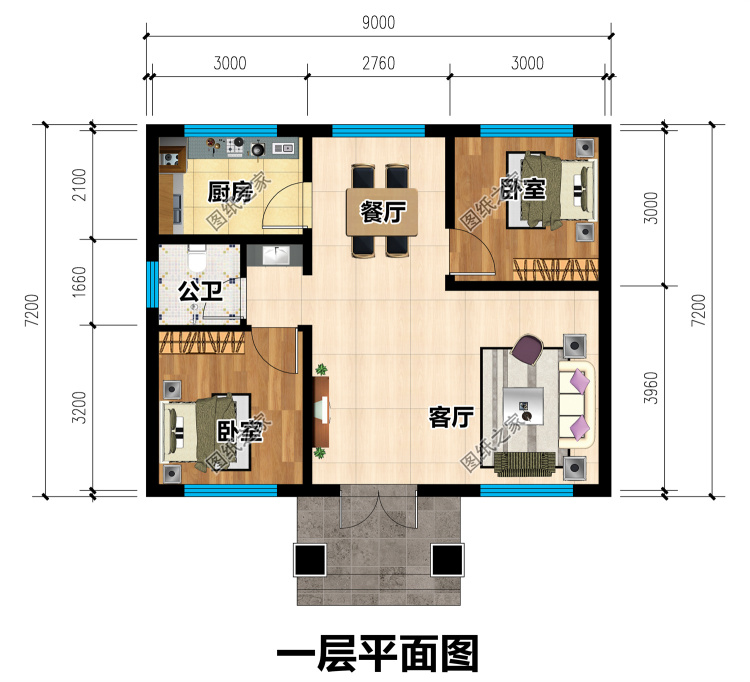小户型一层养老房设计图，通透舒适好打理