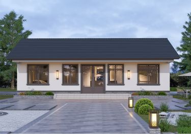 16x8米小进深一层农村自建房设计图,人字坡设计造价低