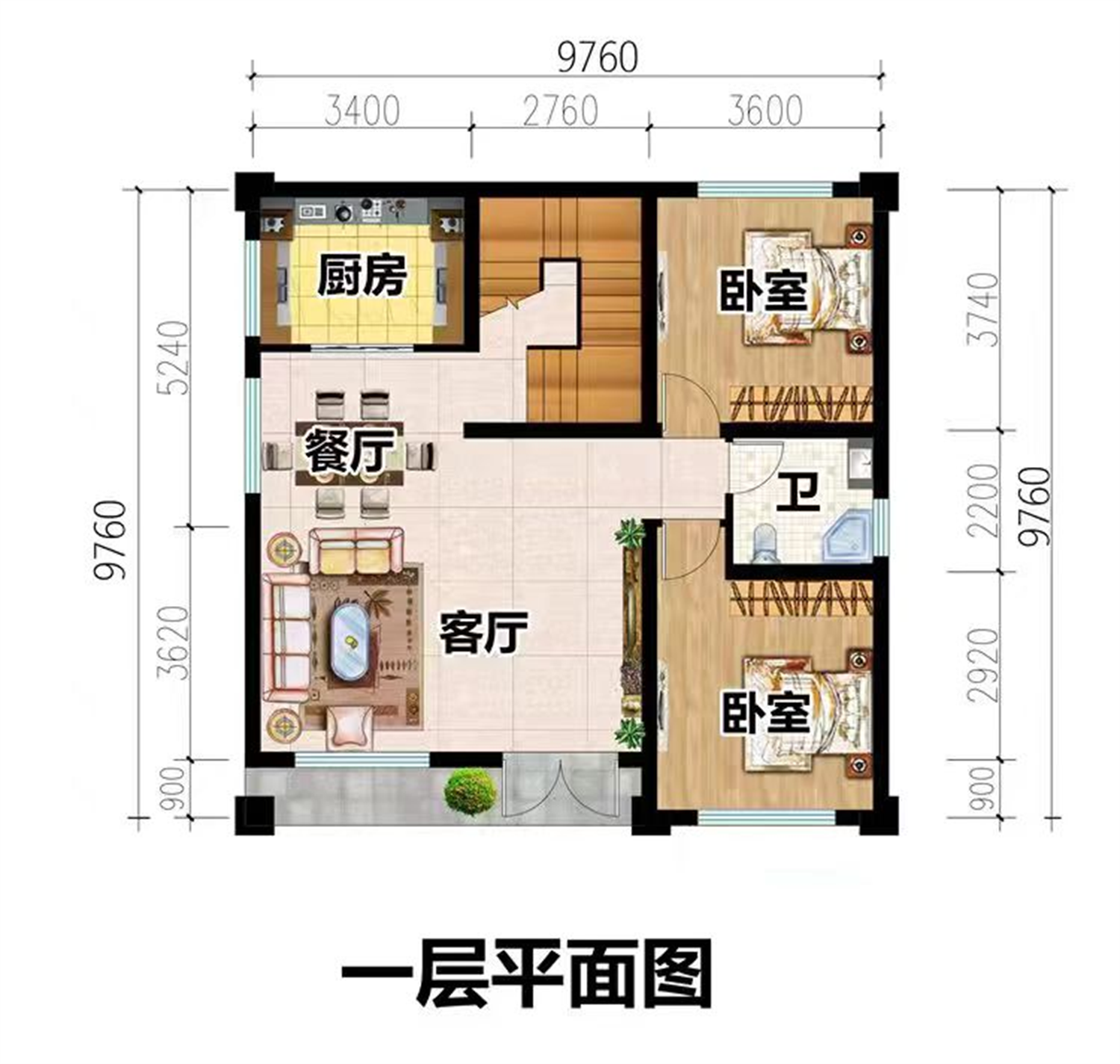 100平二层别墅设计图纸，颜值在线居家超实用！
