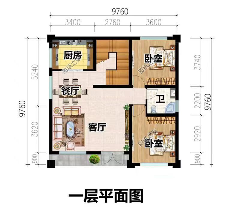 100平二层别墅设计图纸,颜值在线居家超实用!