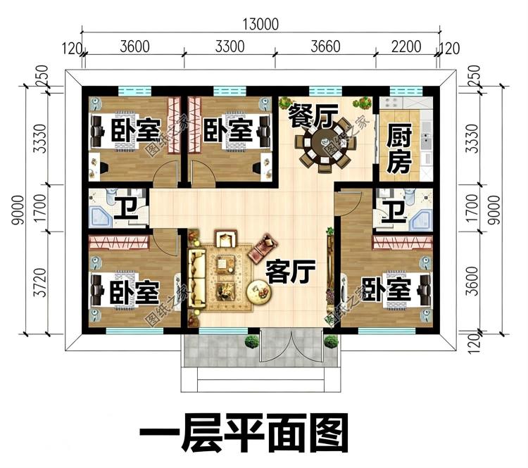 省钱美观一层自建房子设计图,父母养老住很适合