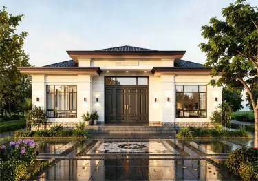 开间14米洋气一层农村自建房设计，造价低轻松建，户型超实用