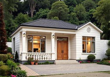 90平一层三间乡村别墅设计,养老自住刚需小户型设计方案
