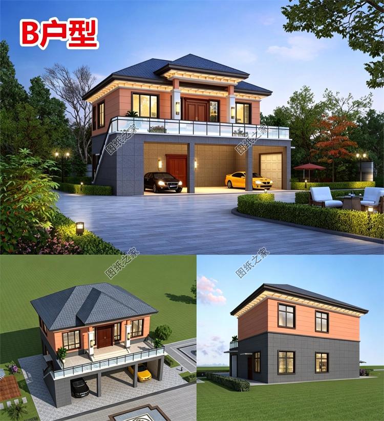带架空层的农村一层小别墅设计图,大气稳重又很实用