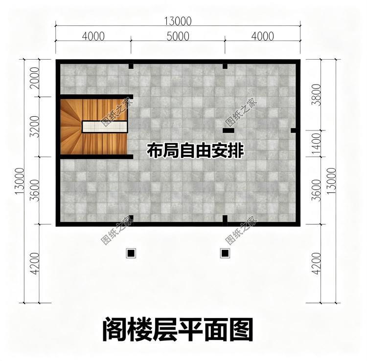 带架空层的农村一层小别墅设计图,大气稳重又很实用