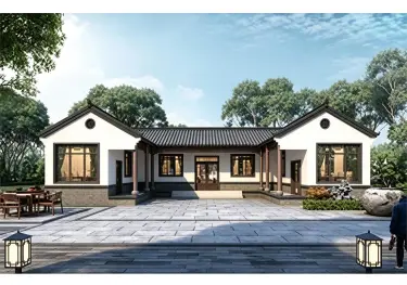 经典中式三合院设计，一层空间实用大气，轻松实现理想家园！