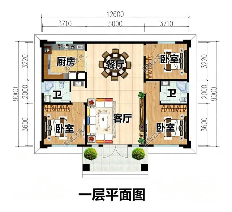 网红农村一层小别墅设计图,建一层的必看