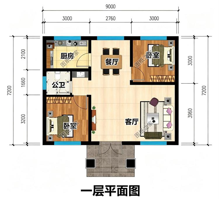 一层自建别墅设计图，占地70平不大功能很齐全，非常适合农村养老