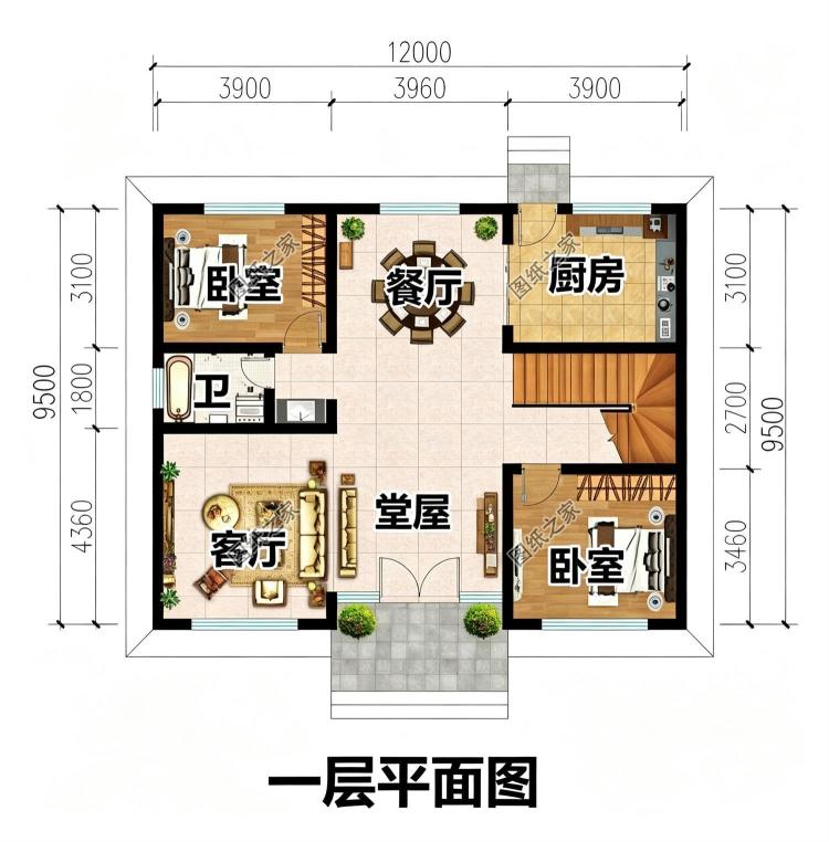 二层官帽房别墅设计图，寓意人才辈出步步高升，建好全村羡慕！