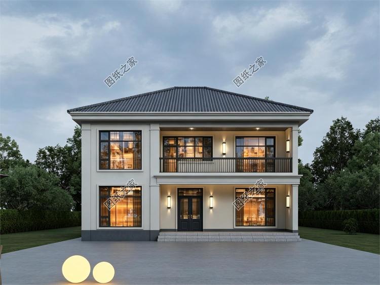 简单大气农村二层自建房设计,开间12米进深10米