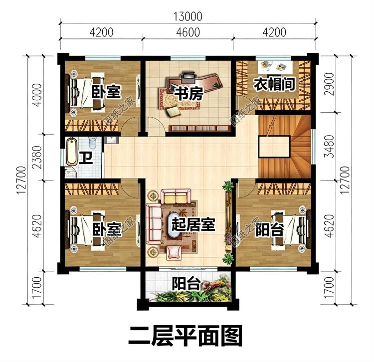 农村二层半新中式官帽房别墅设计，寓意步步高升好户型