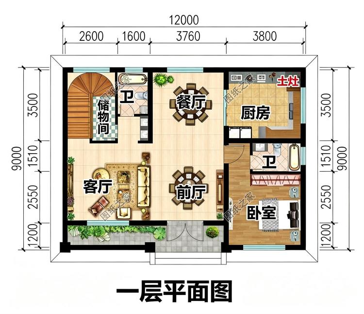 2款带露台农村别墅设计图二层精选,造价超值性价比