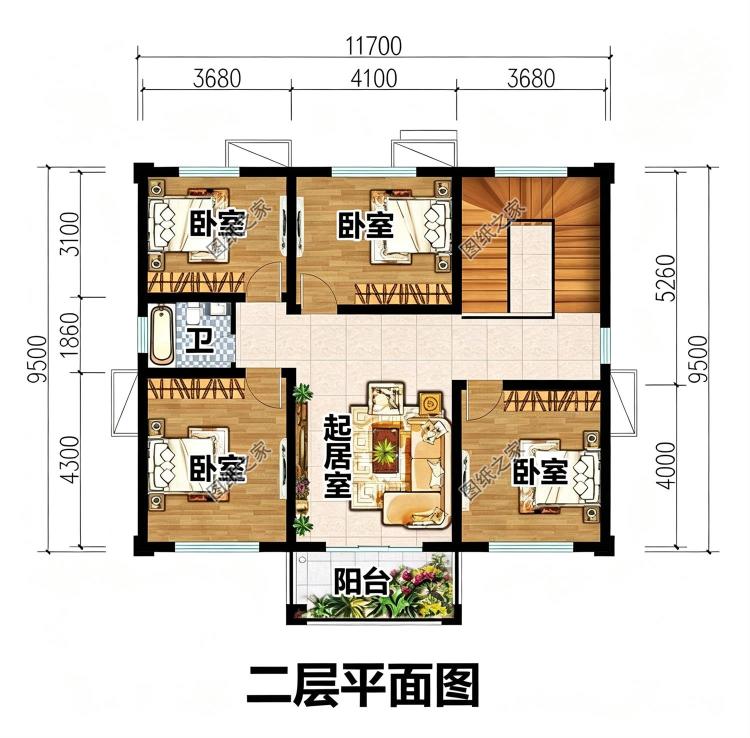 经济实用型二层自建房设计方案，造型对称，村里人抢着建！