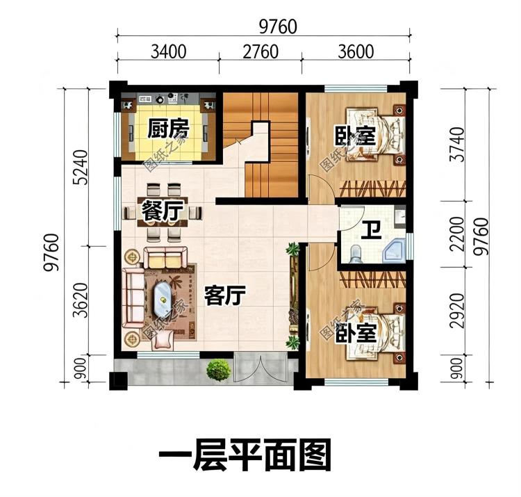 100平二层别墅设计图纸,颜值在线居家超实用!