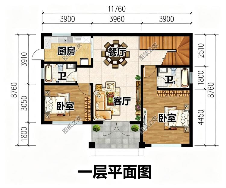 小占地的农村别墅设计图，占地仅72平米，参考造价不到15万