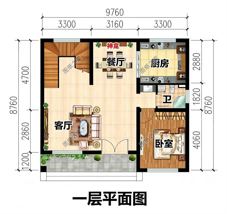 小占地的农村别墅设计图，占地仅72平米，参考造价不到15万