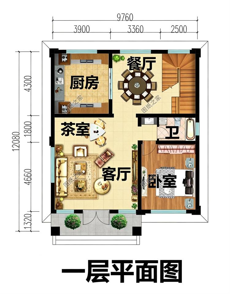 农村二间二层房子设计方案图,造型小巧精致,10米乘12米
