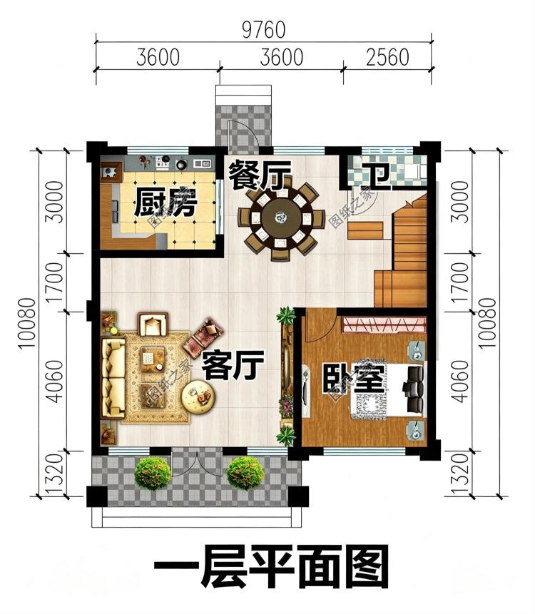 农村二间二层房子设计方案图,造型小巧精致,10米乘12米