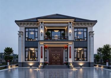 最新自建小楼二层农村别墅设计图，大气好看，13米乘14米