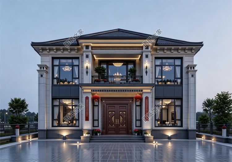 最新自建小楼二层农村别墅设计图,大气好看,13米乘14米