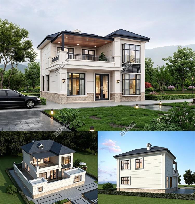 爆款二层自建房别墅设计图，不追求奢华，建个温馨实用的家
