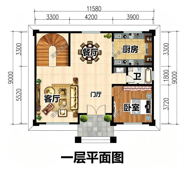 小别墅复式农村自建二层别墅设计图，占地不大但很高端
