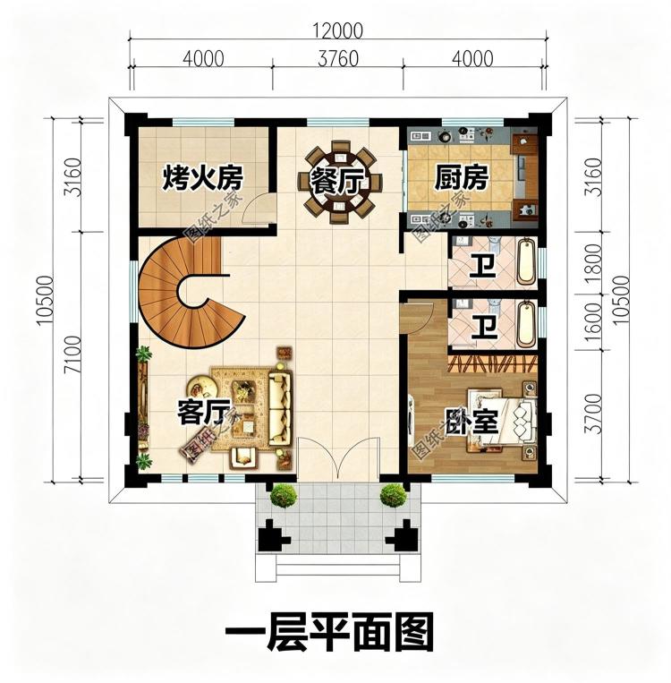 新中式三层别墅，旋转楼梯+挑空客厅，高级感拉满