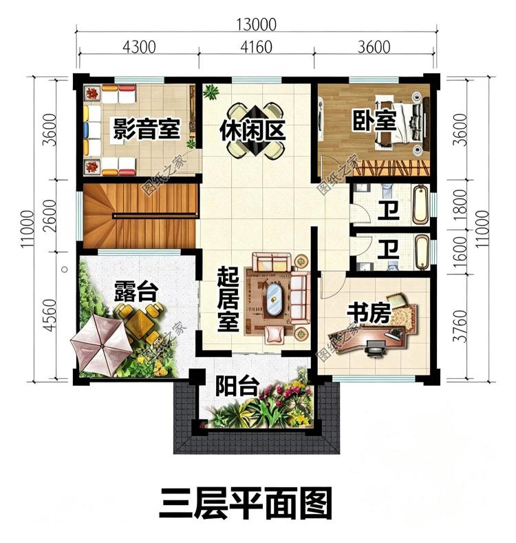 简约大气农村自建三层别墅设计图，布局合理，很适合农村人自建！