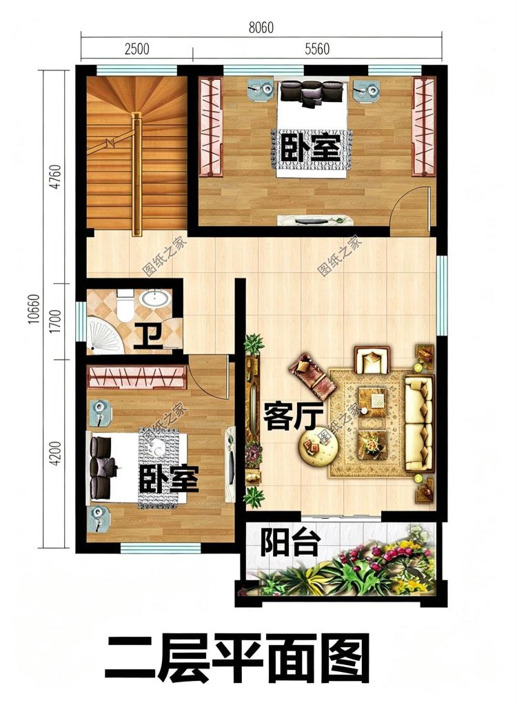小宅基地自建房设计图，占地不到90平三层别墅图纸