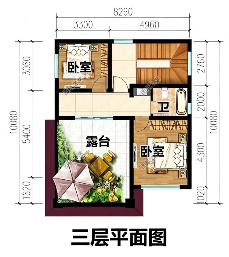 小宅基地自建房设计图，占地不到90平三层别墅图纸
