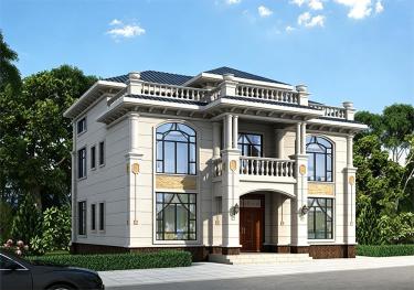 农村自建二层半楼房效果图，美观大气布局合理，很适合农村人自建