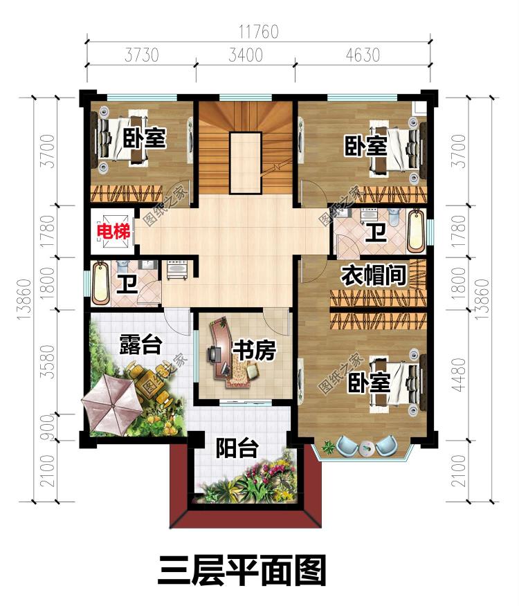 时尚典雅欧式三层自建房设计图，美观大气简单舒适，好看到没得挑
