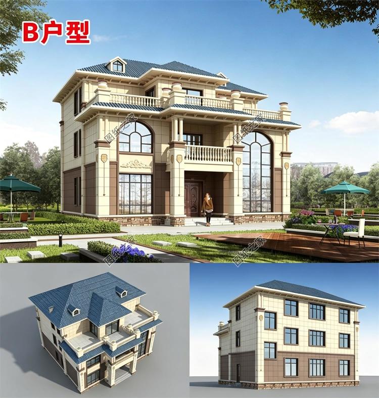 新农村私人别墅建筑设计施工图,全套别墅设计图纸