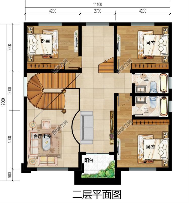 新款漂亮农村三层别墅建筑设计图纸带效果图片，3种户型