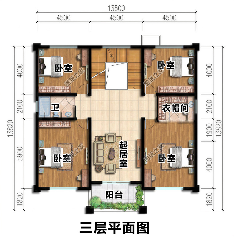 农村最实用的三层别墅设计图，美观大气，布局合理一百年不过时