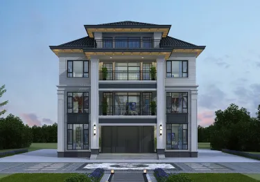 三层乡村官帽住宅别墅设计图，精致大气颜值在线，建好全村羡慕