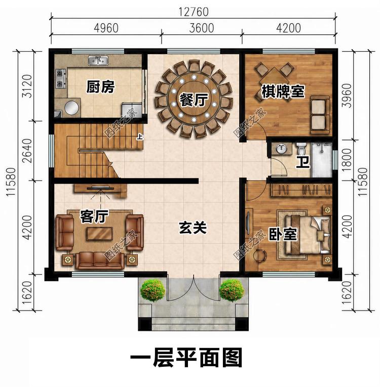 农村三层自建房设计图,格局方正超实用,大家庭住着也舒心