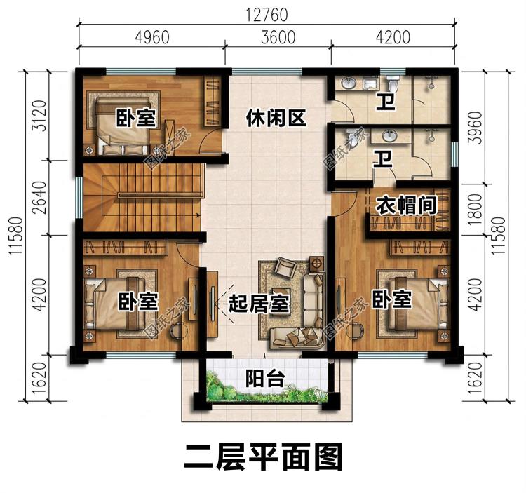 农村三层自建房设计图,格局方正超实用,大家庭住着也舒心