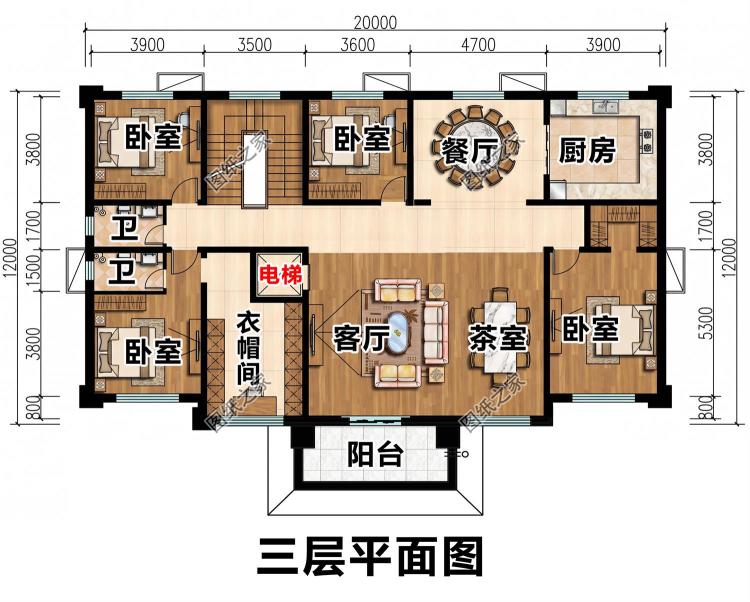 三层对称新中式自建房图纸，布局通透，造价亲民