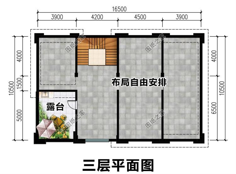 高颜值三层四开间现代别墅图纸,简约户型,布局好用造价低!