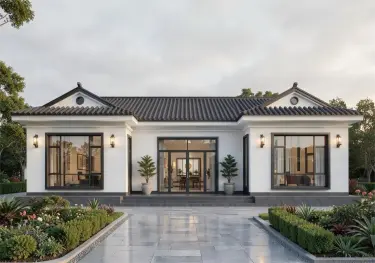 一层新中式别墅设计图，沉稳大气，东方大宅大气风范
