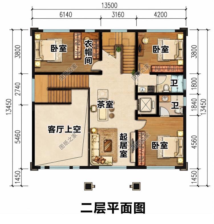 沉稳大气三层农村别墅设计图,空间通透,自住体面又耐看
