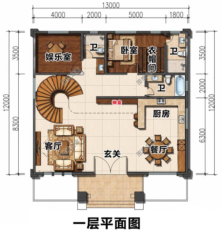 三层自建别墅图纸,造型稳重,全屋通透显阔气