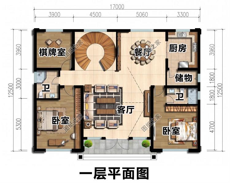 宽宅首选！四开间新中式别墅设计图，三代人超舒适