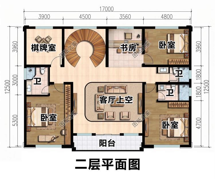 宽宅首选！四开间新中式别墅设计图，三代人超舒适