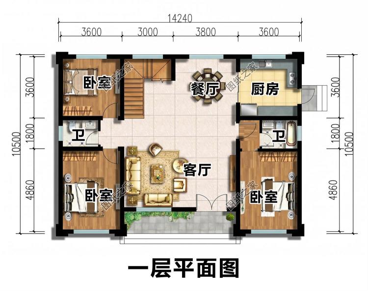 140平米四开间对称二层中式别墅设计图,藏风聚气好户型
