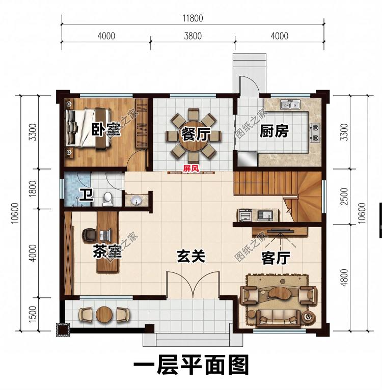 简单实用130平米三开间二层别墅图，占地不大颜值拉满