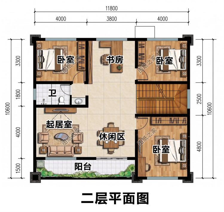 简单实用130平米三开间二层别墅图，占地不大颜值拉满