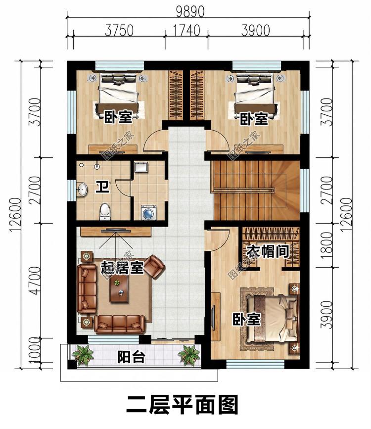 占地120㎡农村自建别墅,造型简单耐看,施工简单