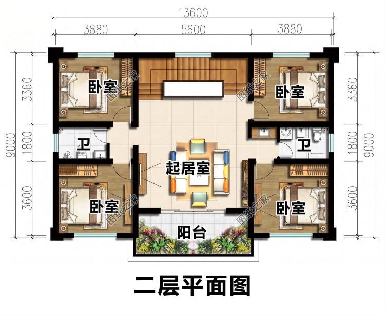内嵌门厅二层别墅设计，不做罗马柱，简约造型更显大气